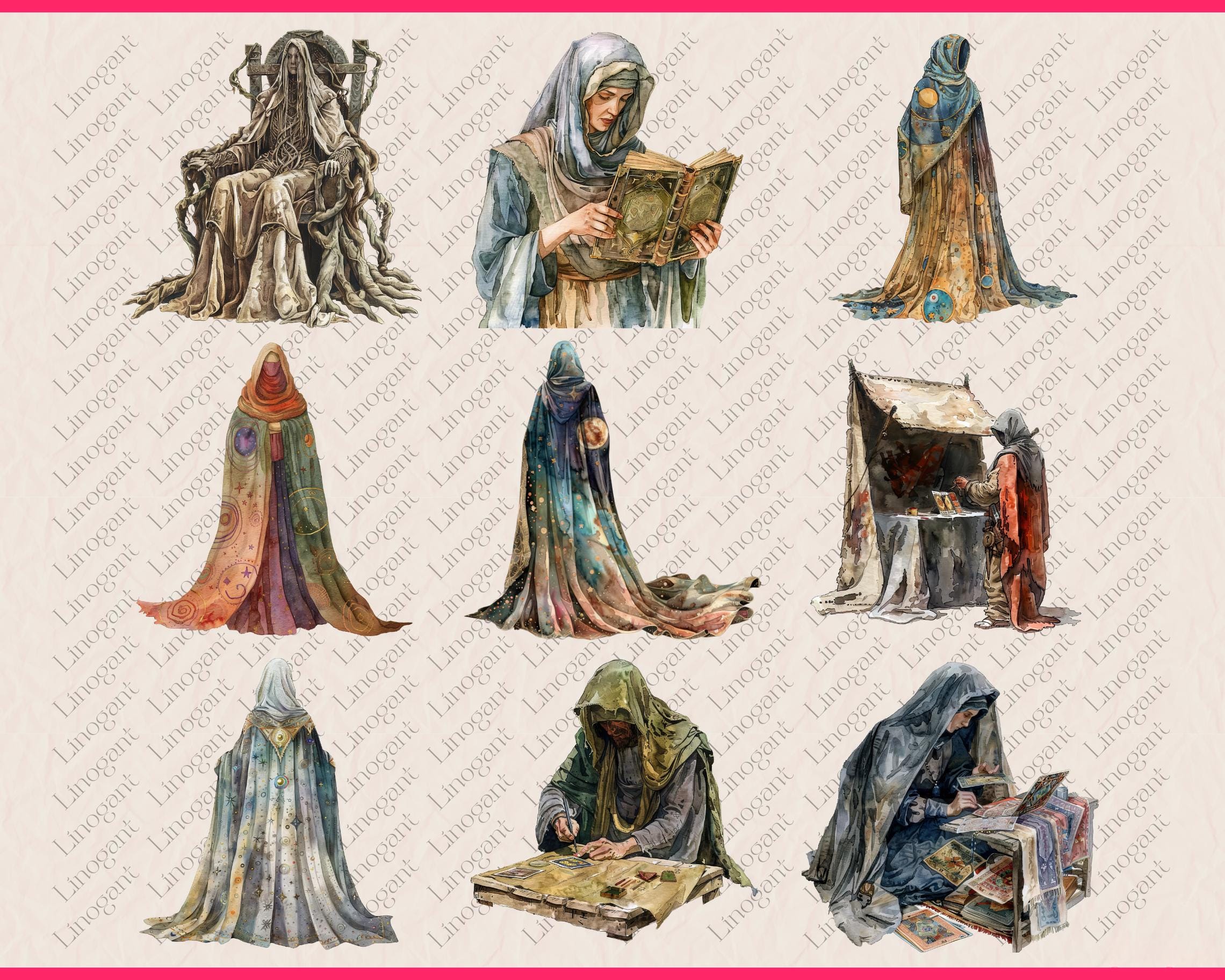 43 PNG Medieval Oracle Clipart, Historical Fortune Teller Art Set ...