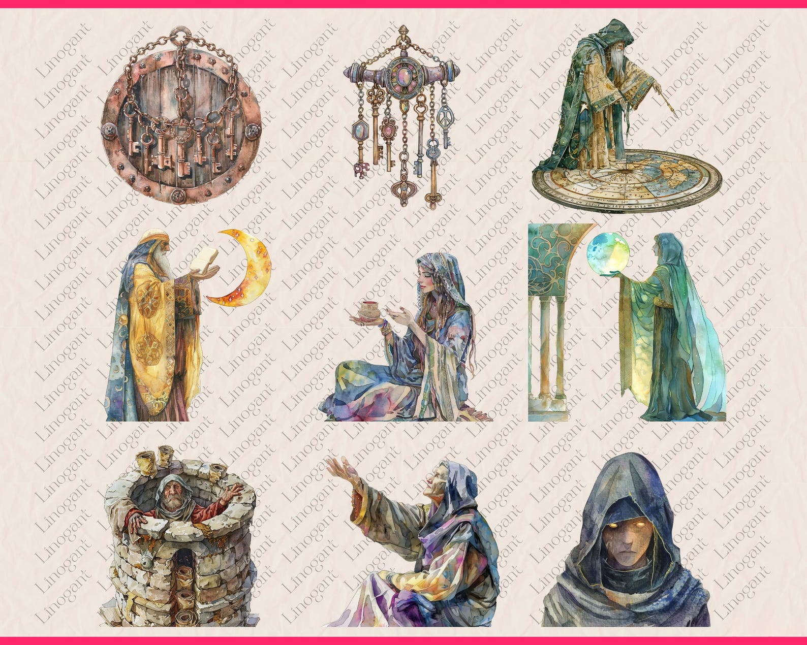 43 PNG Medieval Oracle Clipart, Historical Fortune Teller Art Set ...