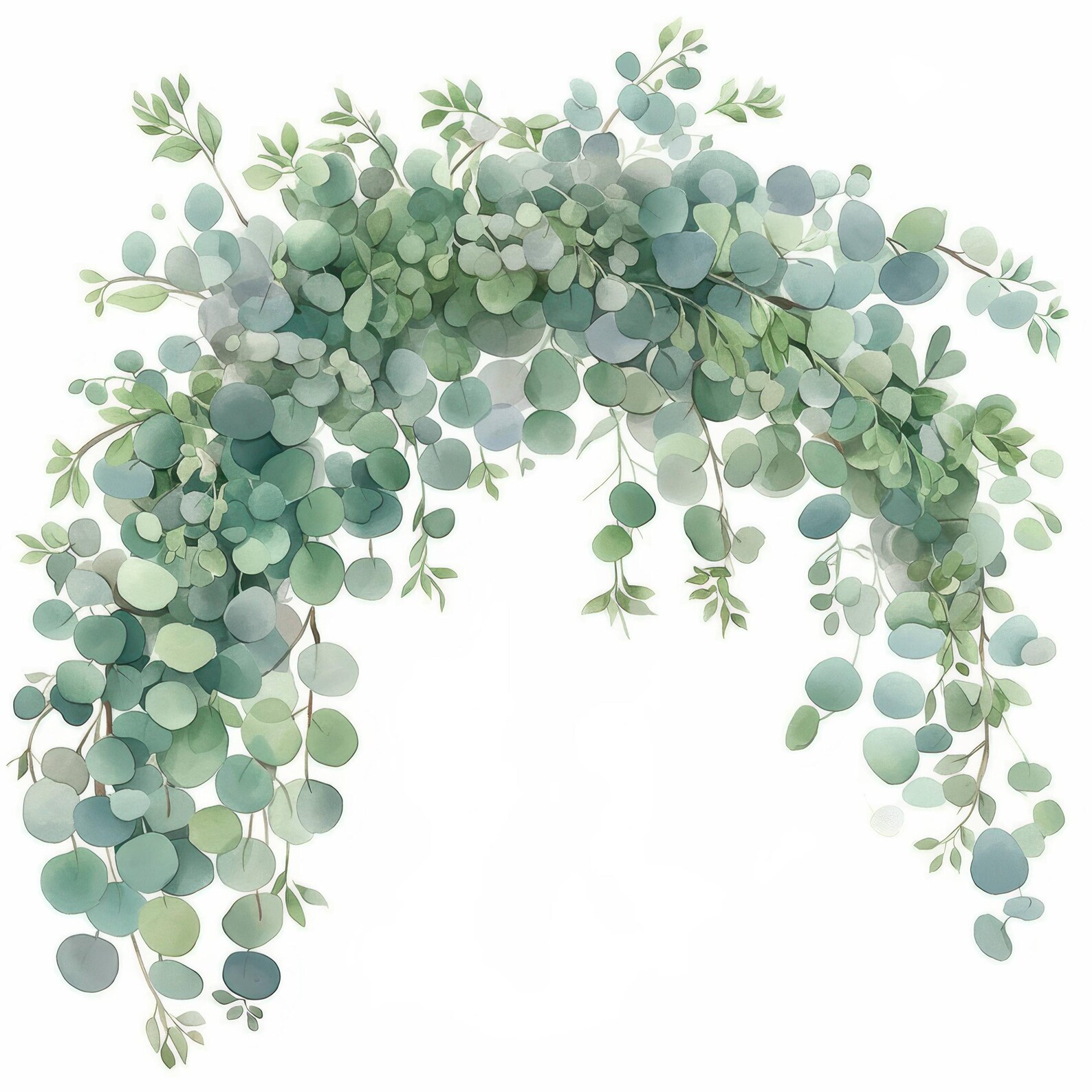 12 Greenery Leaves Arch Clipart Bundle, Invitation Decor Design ...