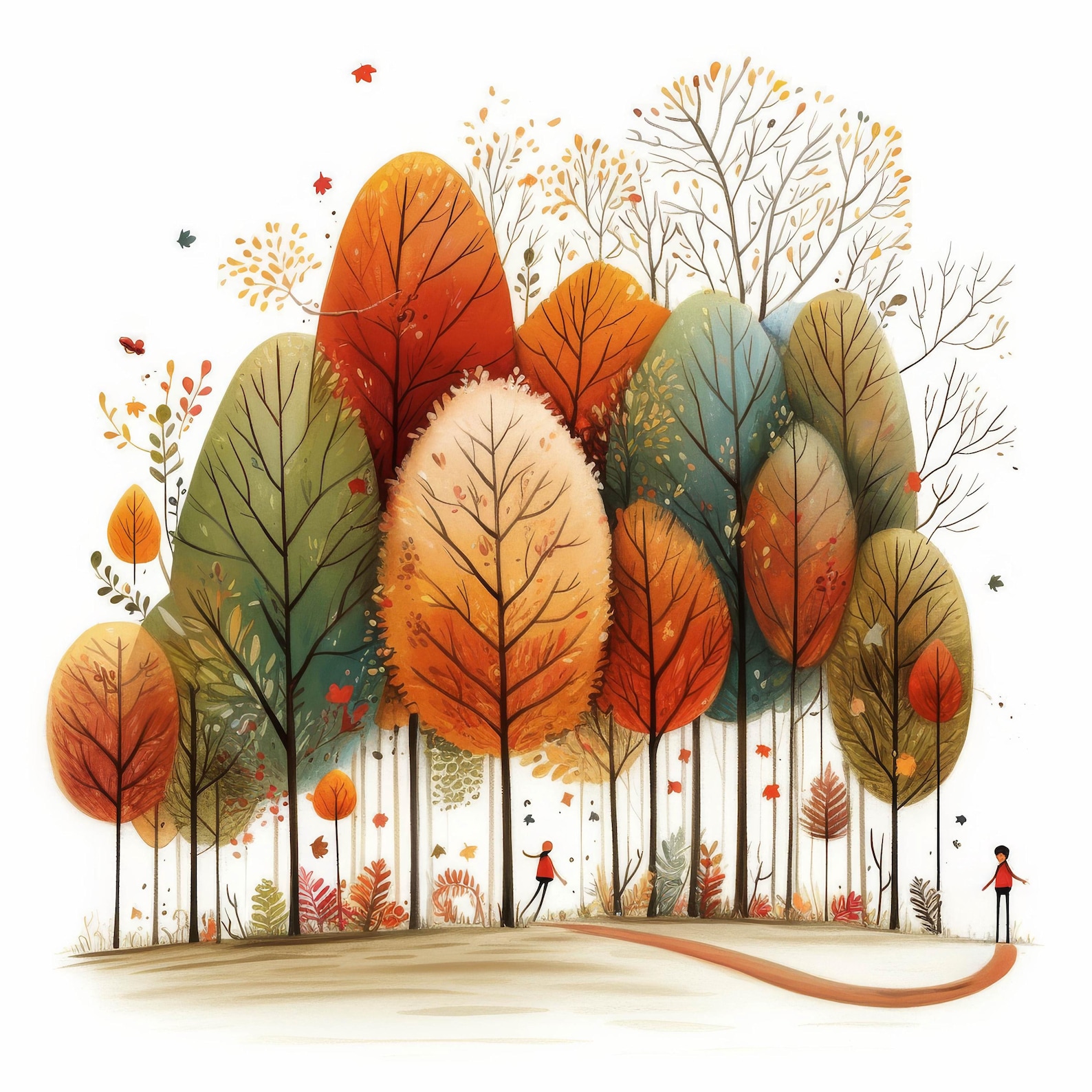 Rustic Fall Trees Clip Art 10 High Res Watercolor Jpgs for Junk ...
