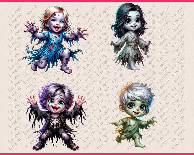 37 PNG Zombie Children Clipart, Cute Zombie, Halloween Baby Toddler ...