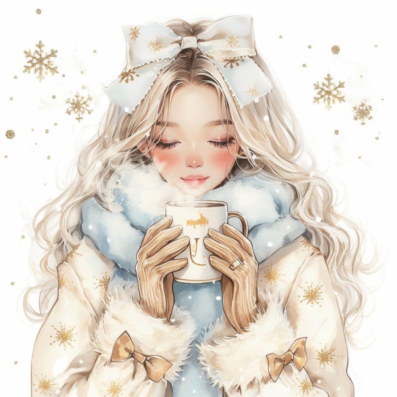 10 Winter Women Clipart Bundle, Seasonal Fashion Illustration ...