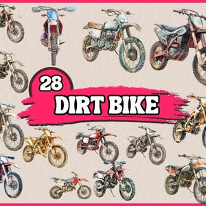 28 PNG Dirt Bike Clipart / Motocross estremo Clipart, Rally Motorcycle Clipart / Illustrazioni per uso commerciale con download immediato