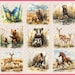 Watercolor Cute Mother and Baby Animals Clipart Bundle, Mom and Baby ...