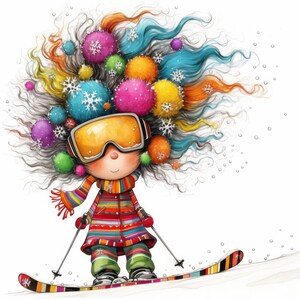 Quirky Winter Holiday Clip Art 11 High Res Watercolor JPGs Junk Journals, Scrapbooking, Card Making, Digital Download, Fantasy, Whimsical