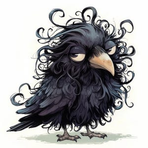 Quirky Raven Clip Art 10 High Res Watercolor JPGs for Junk Journaling, Scrapbooking, Card Making, Digital Download, Fantasy, Whimsical