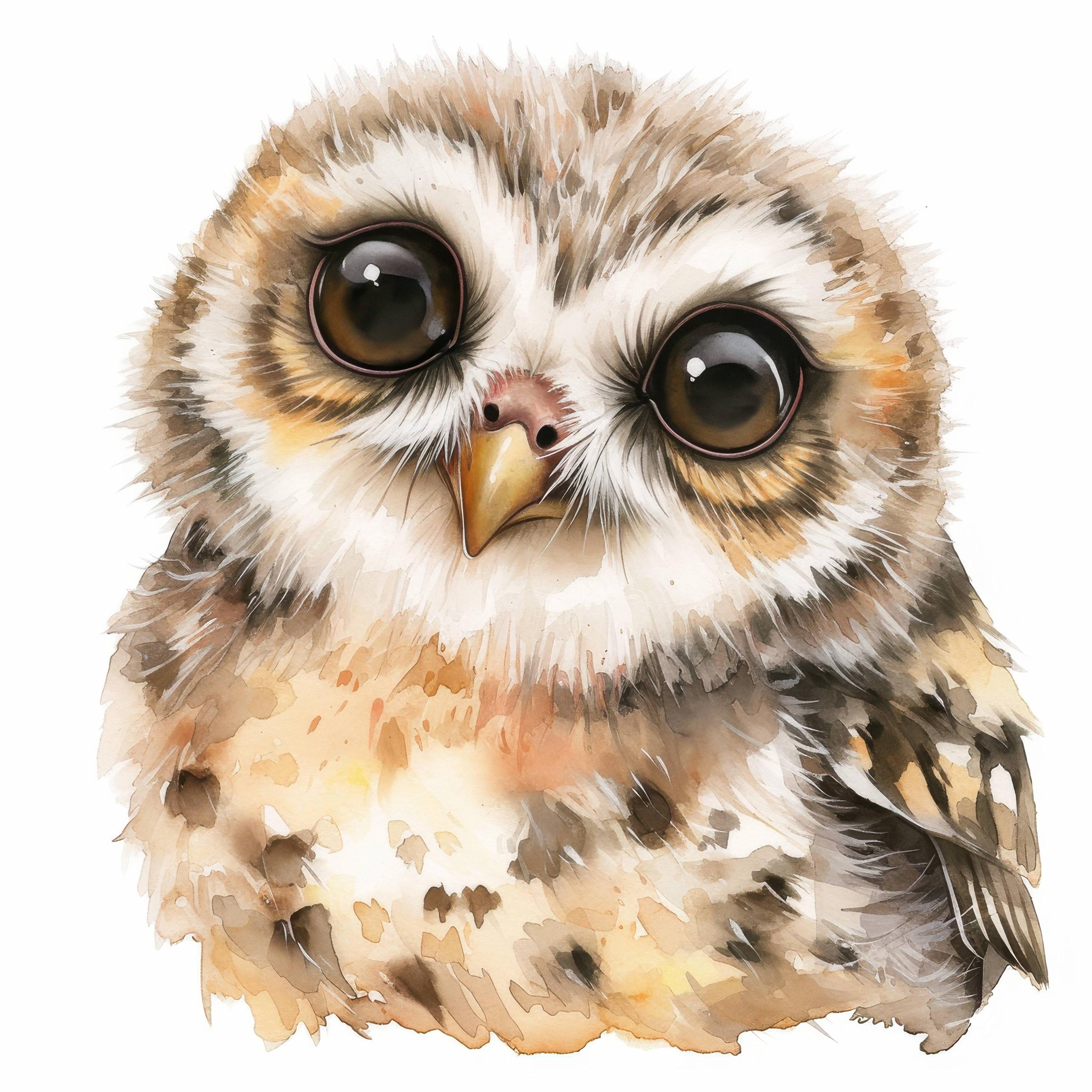 10 Cute Forest Owl Clipart Bundle, Adorable Baby Owl Illustration ...