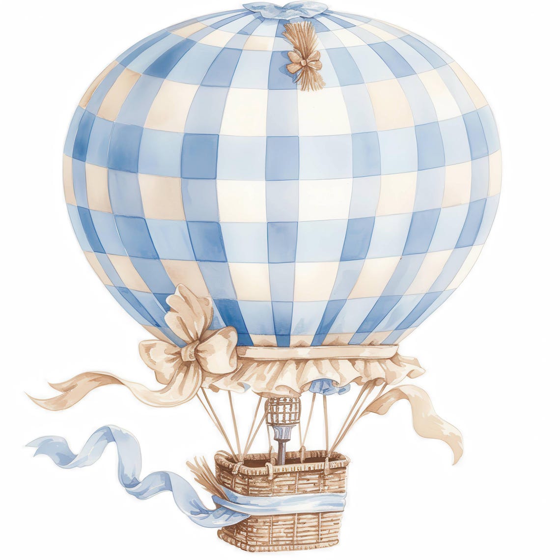 11 Baby Blue Hot Air Balloon Clipart Bundle, Dreamy Nursery ...