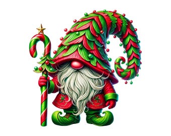 18 PNG Christmas Gnome Clipart | Cute Gnome, Gnome bundle, Christmas Winter clipart, Illustrations | Instant Download for Commercial Use