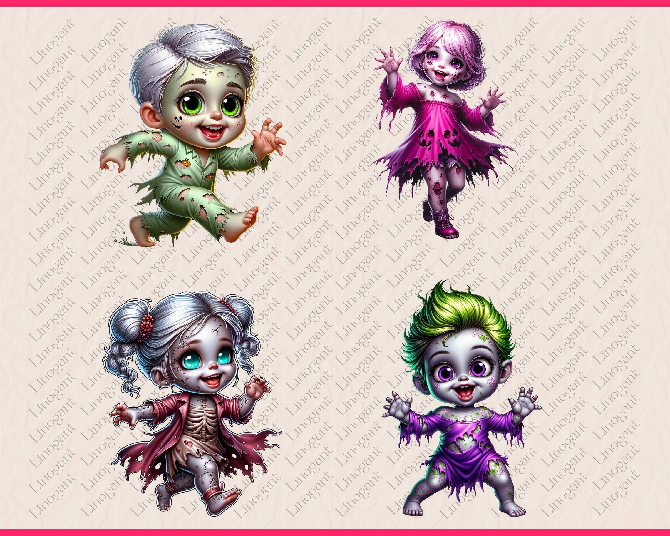 37 PNG Zombie Children Clipart, Cute Zombie, Halloween Baby Toddler ...