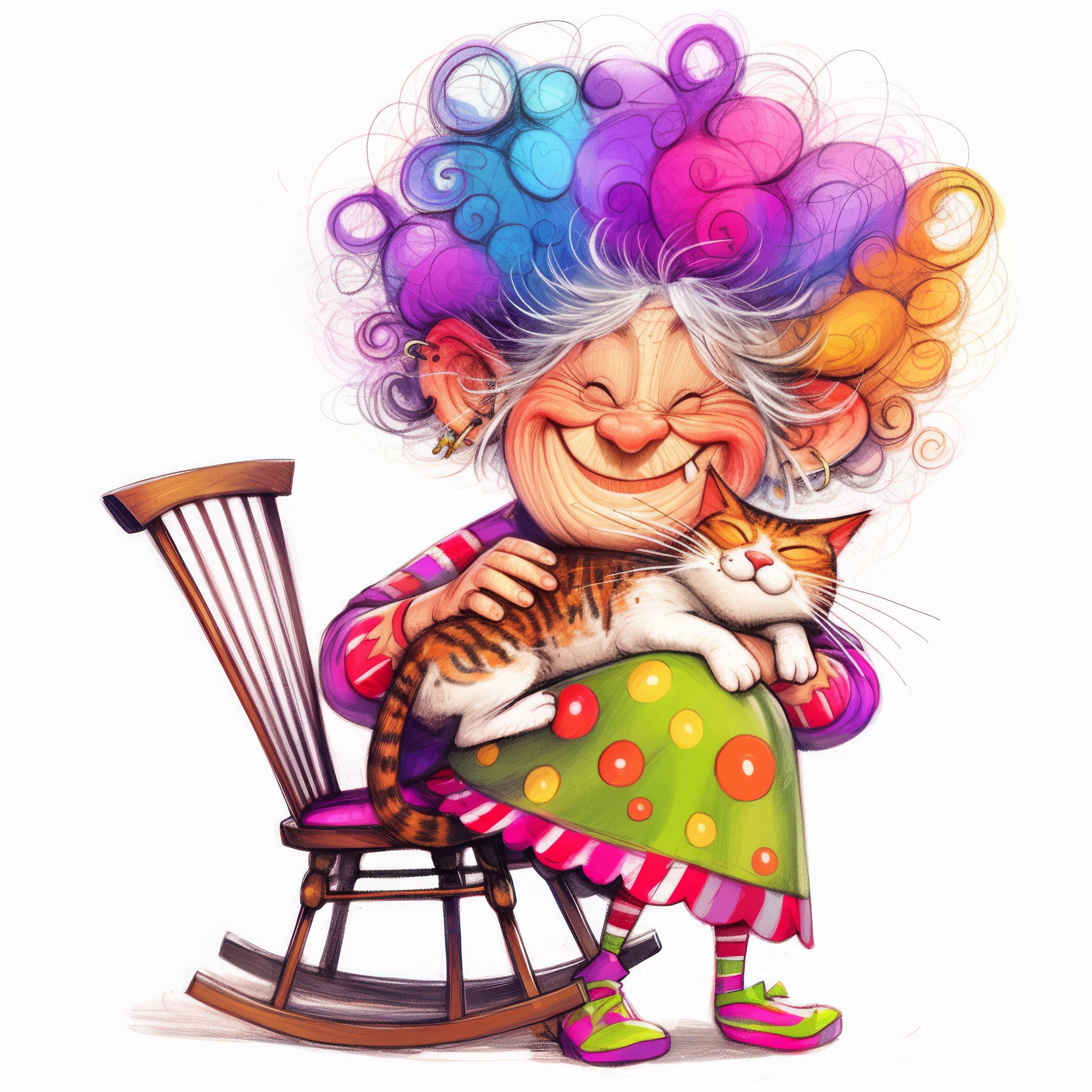 Quirky Wrinkled Lady Clip Art 12 High Res Watercolor JPGs Junk Journaling, Scrapbooking, Card Making, Digital Download, Fantasy, Whimsical