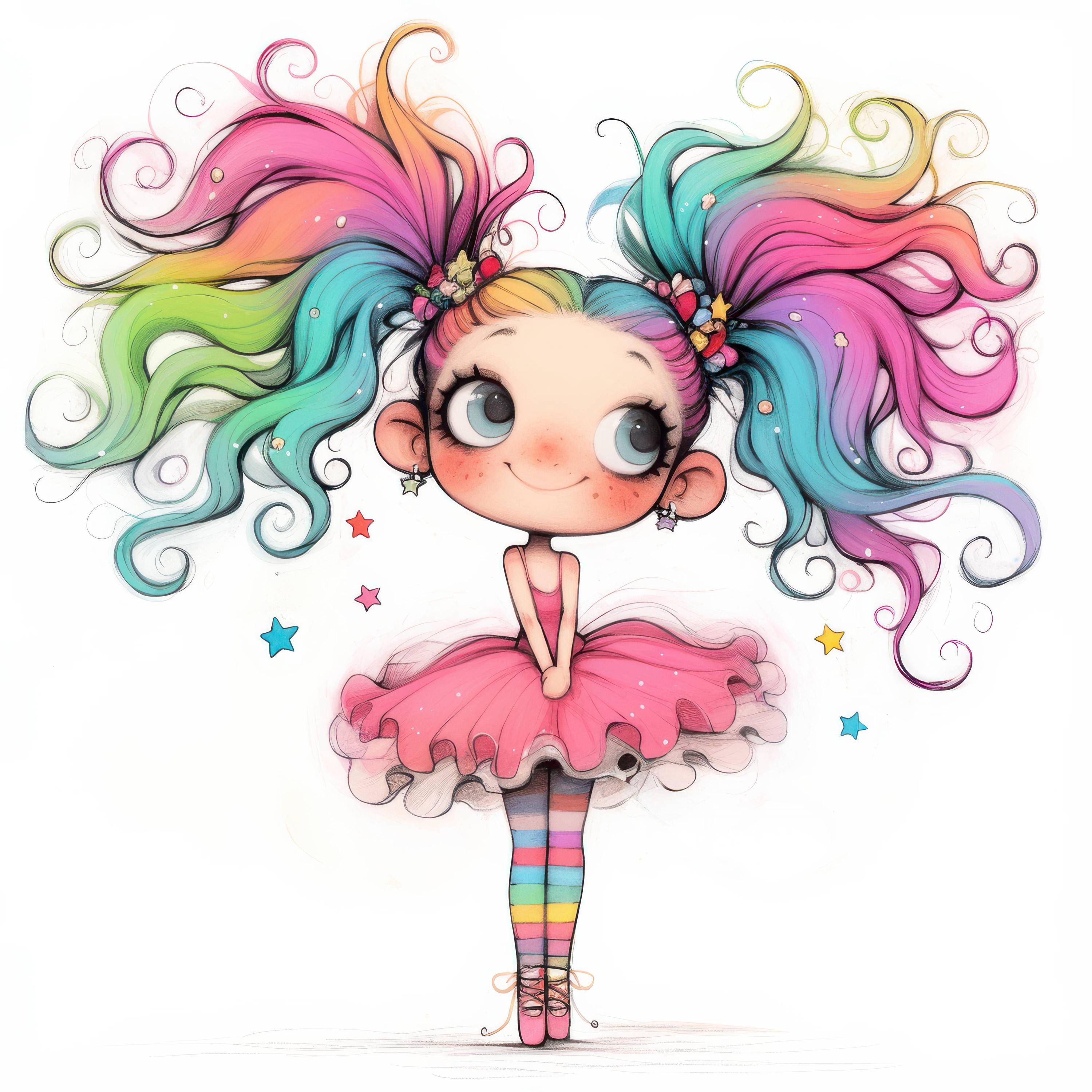 Quirky Ballet Dancer Clip Art 10 High Res Watercolor Jpgs for Junk