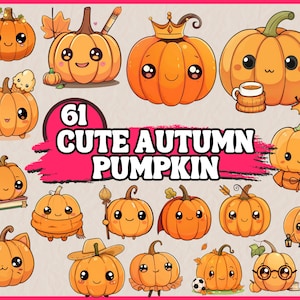 Paquete de imágenes prediseñadas de calabaza de otoño con acuarela, varias tarjetas de regalo con decoración de Halloween para el otoño, conjunto de imágenes prediseñadas, gráficos PNG, ilustración digital