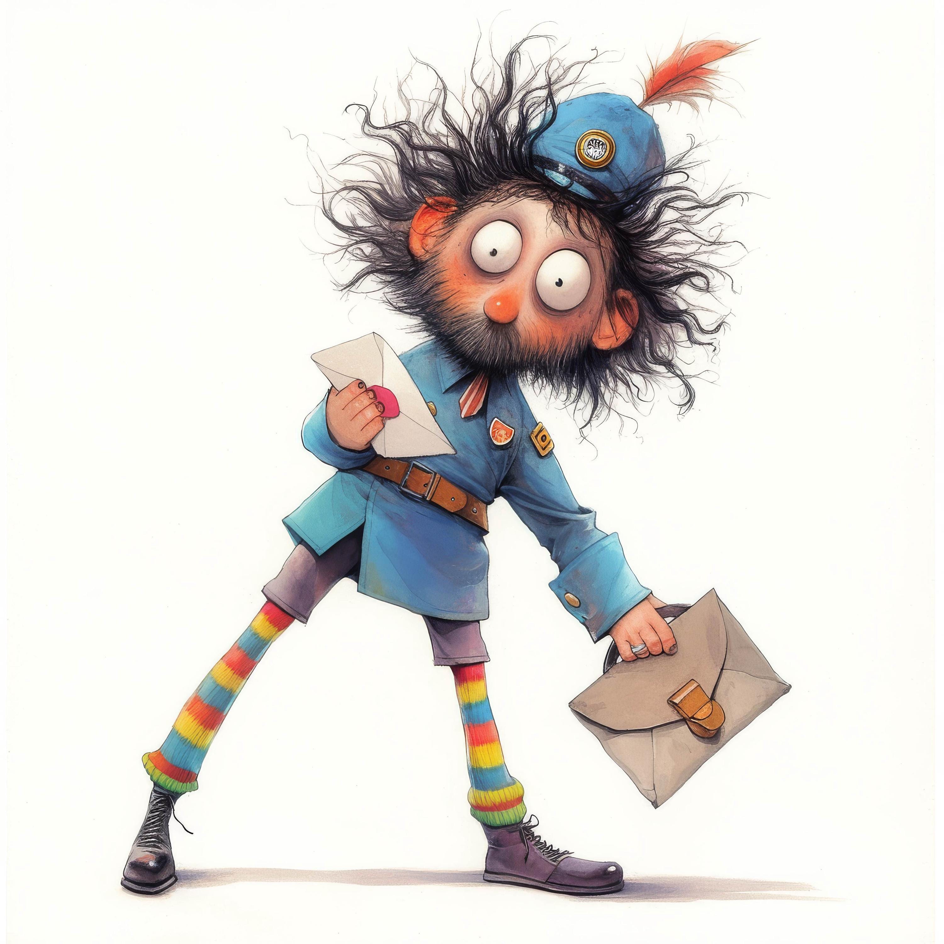 Frazzled Postman Clipart 17 High Res Watercolor Jpgs Junk Journals ...