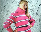 Dress Knitting Pattern, in FRENCH, Sizes 38 - 44, for Women, Teen, Paper Original NOT a PDF