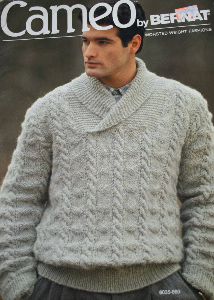 mens shawl collar sweater knitting pattern