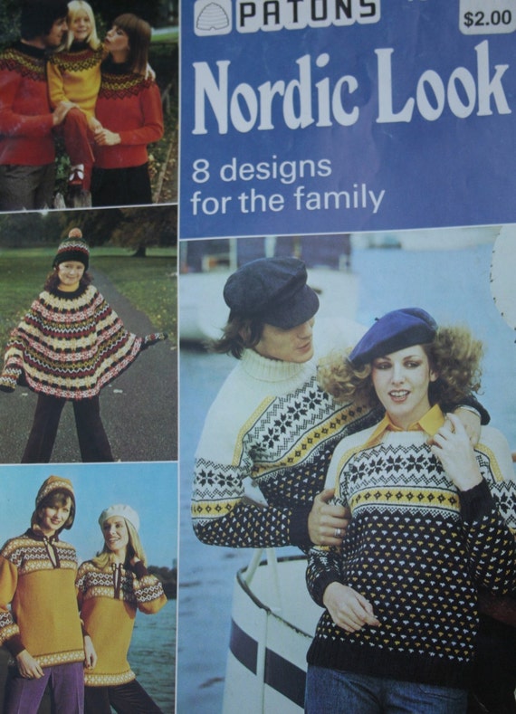 Sweater Knitting Patterns Patons Nordic Look 196 For Men Women Children Paper Original Not A Pdf