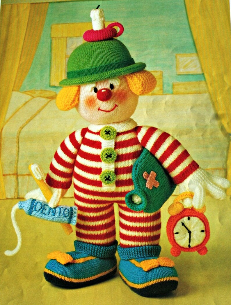 Clown Knitting Patterns Jean Greenhowe's Knitted Clowns Etsy