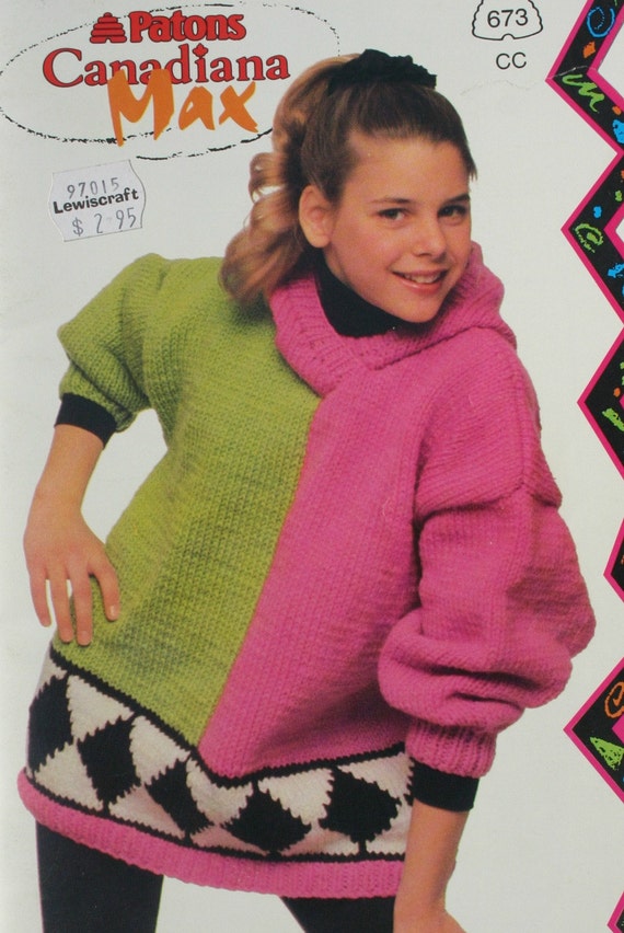 Sweater Knitting Patterns For Children Canadiana Max Beehive Patons 673 Cardigan Teen Hoodie Jacket Paper Original Not A Pdf