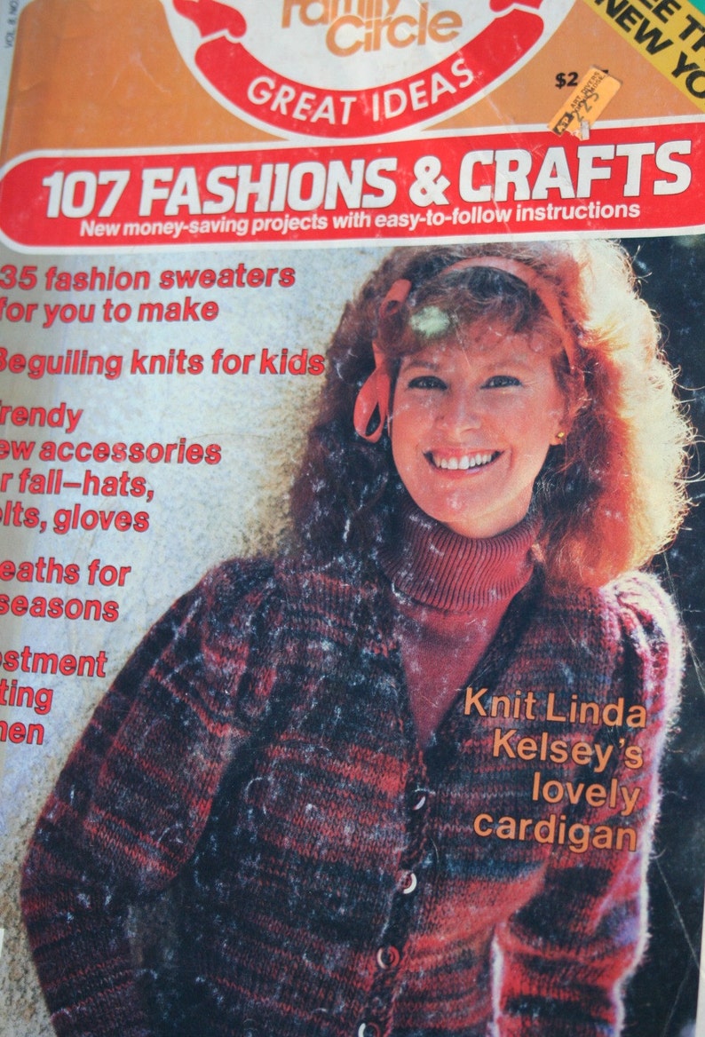 Sweater Knitting Patterns Family Circle Vol 8 No 6 1982 for | Etsy