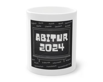 Abitur 2024 Tasse mit Fächern