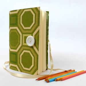 Writing journal Fabric journal notebook Personal journal,Blank paper for writing and drawing, Green journal, travel journal, art journal