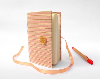 Pink journal with gold white stripes, blank journal, paper journal, for writing, magical pink fairy journal dream journal gift for godmother