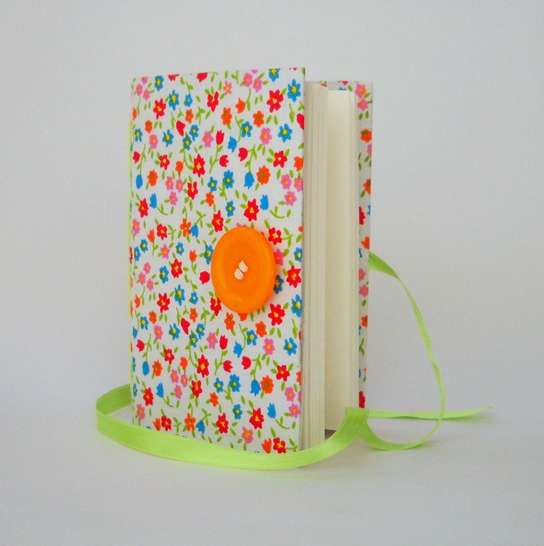 White Journal Notebook Diary Colorful Flowers Personal Wrap Etsy