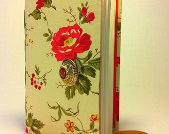 Diary journal notebook roses journal travel journal, notebook, handmade, blank paper for writing, memories, Flowers book white pages journal
