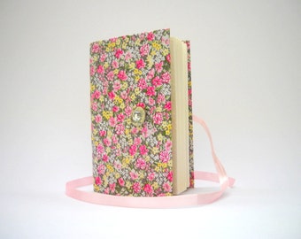 Diario de flores rosas diario diario hecho a mano encuadernado sin forro libro Rosa floral en blanco envoltura diario diario diario para mujeres o niñas