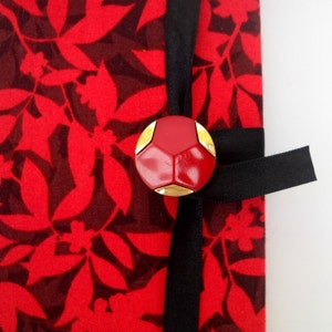 Red leaves Handmade journal notebook diary hand bound Personal journal diary for writing sketching Brown Red leaves fabric cover warm colors image 3