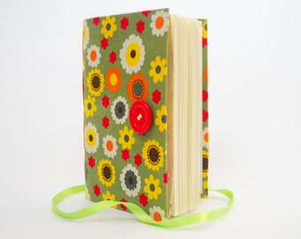 Colorful flowers Journal Notebook diary, writing journal with blank paper, Green Orange Yellow White Red flowers, teen gift, sister gift