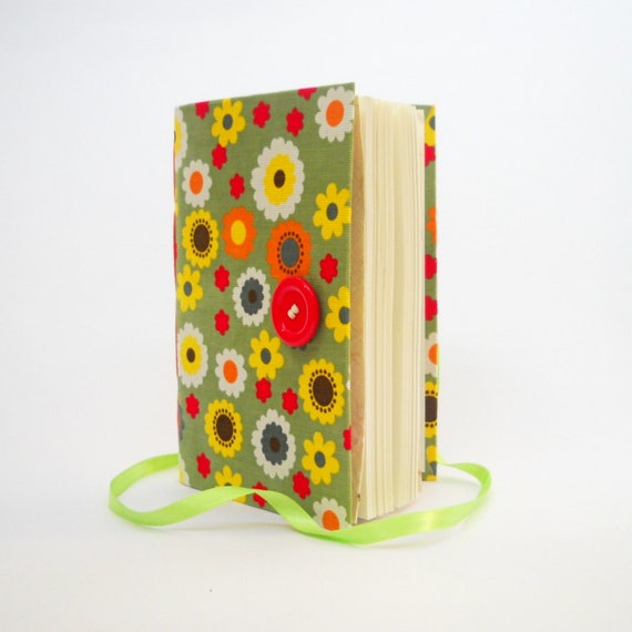 Colorful flowers Journal Notebook diary, writing journal with blank paper, Green Orange Yellow White Red flowers, teen gift, sister gift