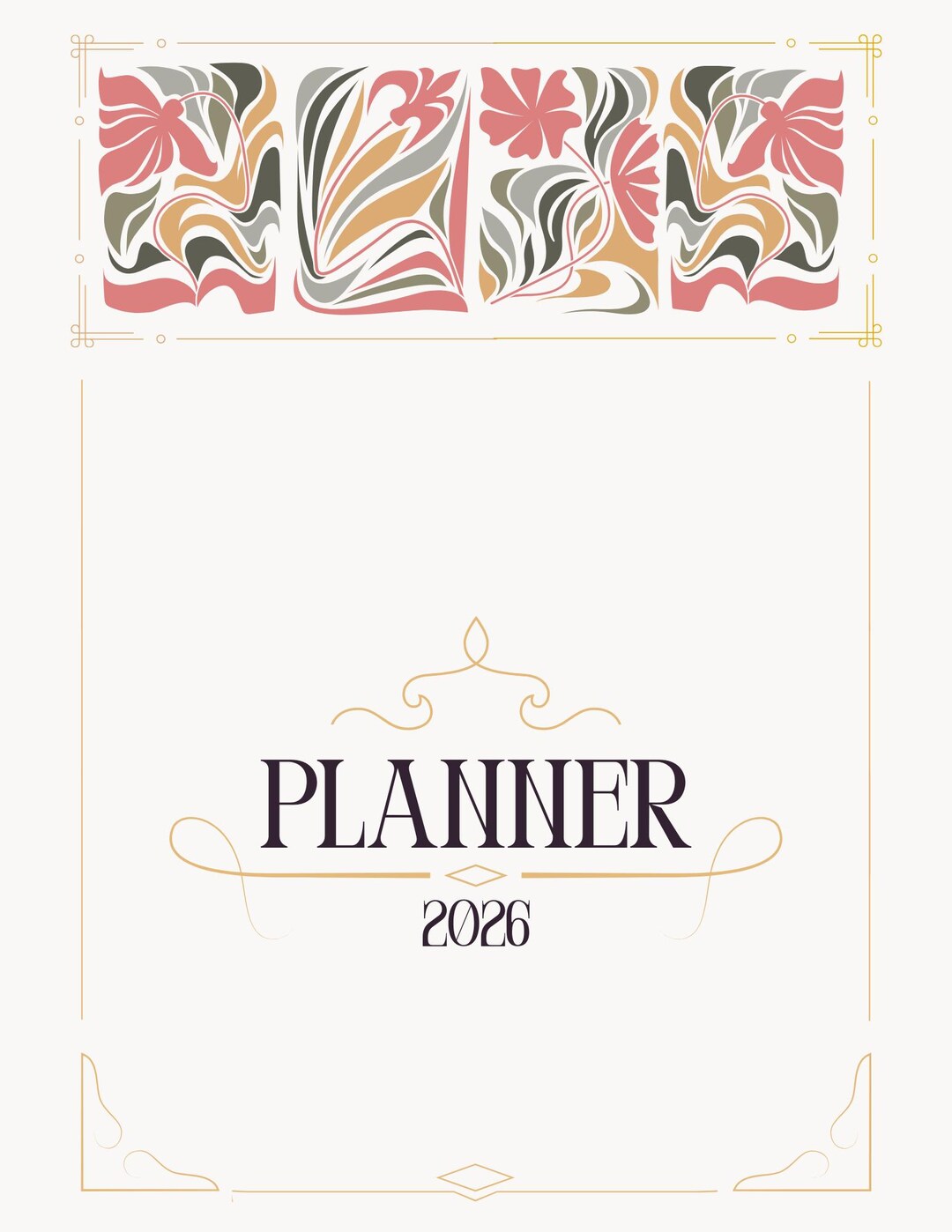 2026 Printable Wall Calendar – Minimal Yearly Planner – Modern Neutral ...