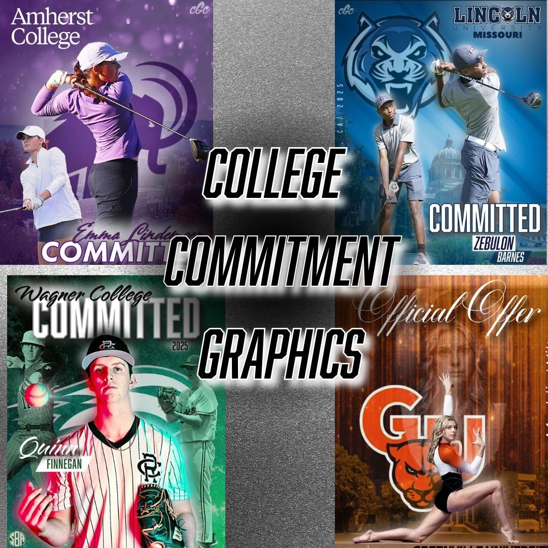 College Commitment Announcement Graphics: School Color Blend - Etsy