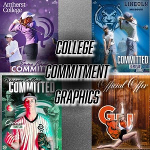 College Commitment Announcement Graphics: School Color Blend