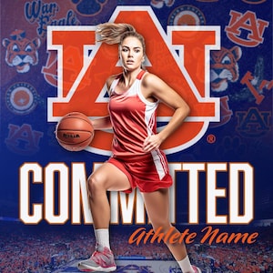College Commitment Announcement Graphic /Edit: Wallpaper logos style