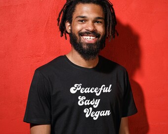 Peaceful Easy Vegan tshirt, animal lover t shirt, gift for vegan, veganism shirt
