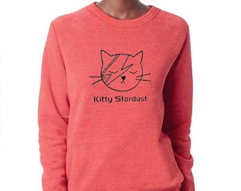 Kitty Stardust cat sweatshirt unisex fleece Ziggy  tribute