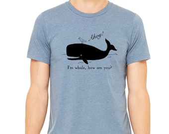 Ahoy Whale seagull t-shirt unisex mens tee orca friends nautical seafarer