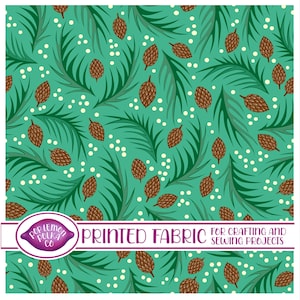 Printed Sewing Fabric For Crafting, Quilting And Dressmaking. Design - Norwegian Woods Christmas White Berries