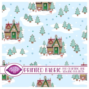 Printed Sewing Fabric For Crafting, Quilting And Dressmaking. Design - Gingerbread House