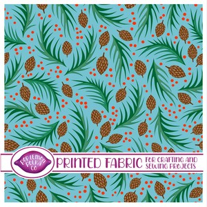 Printed Sewing Fabric For Crafting, Quilting And Dressmaking. Design - Norwegian Woods Christmas Red Berries