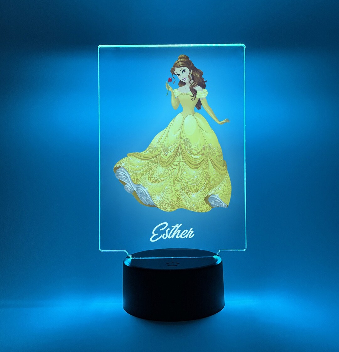 Princess Belle Night Light up LED Table Lamp Princess Girls Room Decor ...