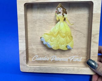 Atemberaubende Prinzessin Ersparnisse Sparschwein Spardose Stand Mädchen Schlafzimmer Dekor, personalisiert KOSTENLOS, ideales Geschenk - Lehren Sie Ersparnisse mit Stil!