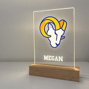 Nachtlicht-LED-Tisch Schreibtischlampe Sport Fan Holzständer American Football Spieler Team Schlafzimmer Raumdekor, personalisiertes Geschenk KOSTENLOSER Name