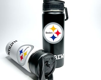 Personalized Name Custom American Pro Football Name Stainless Steel Insulated 18/32oz Hydro Sports Water Bottle, Drinks Keeps Cold 24 Hours