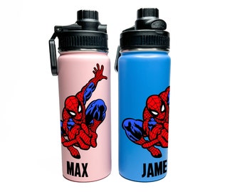Personalized Custom Spider With Name Stainless Steel Insulated 18/32oz Hydro Water Bottle Keeps Drinks Cold for 24 Hours & Easy Carry