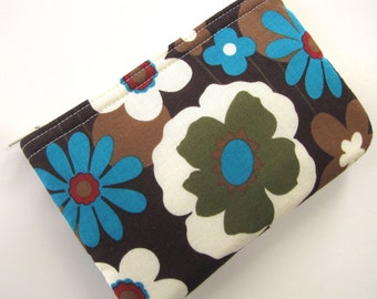 Retro Floral Coin Pouch With Zipper