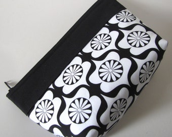 Cosmetic Zipper Pouch Black and White Makeup Bag